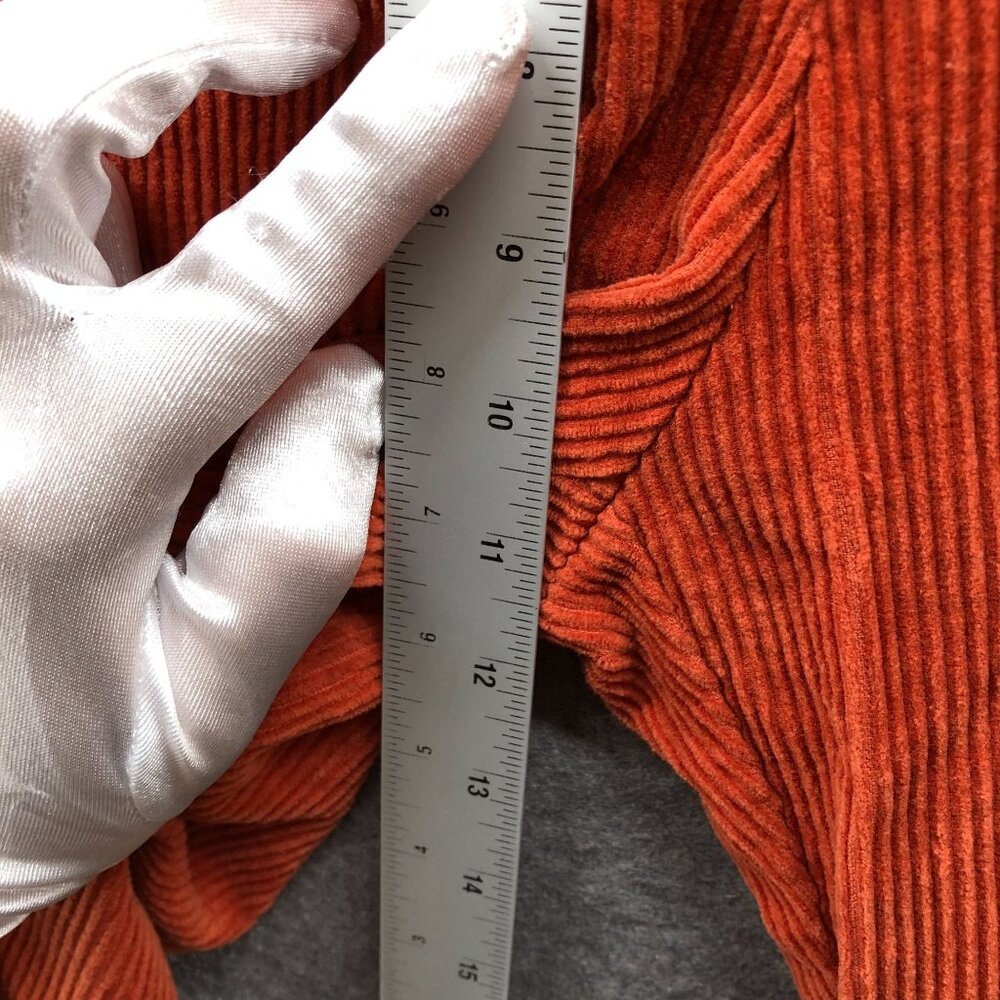 MNG Mango Corduroy Flare Pants Womens 6 Orange Trouser High Rise Cotton - Picture 7 of 11
